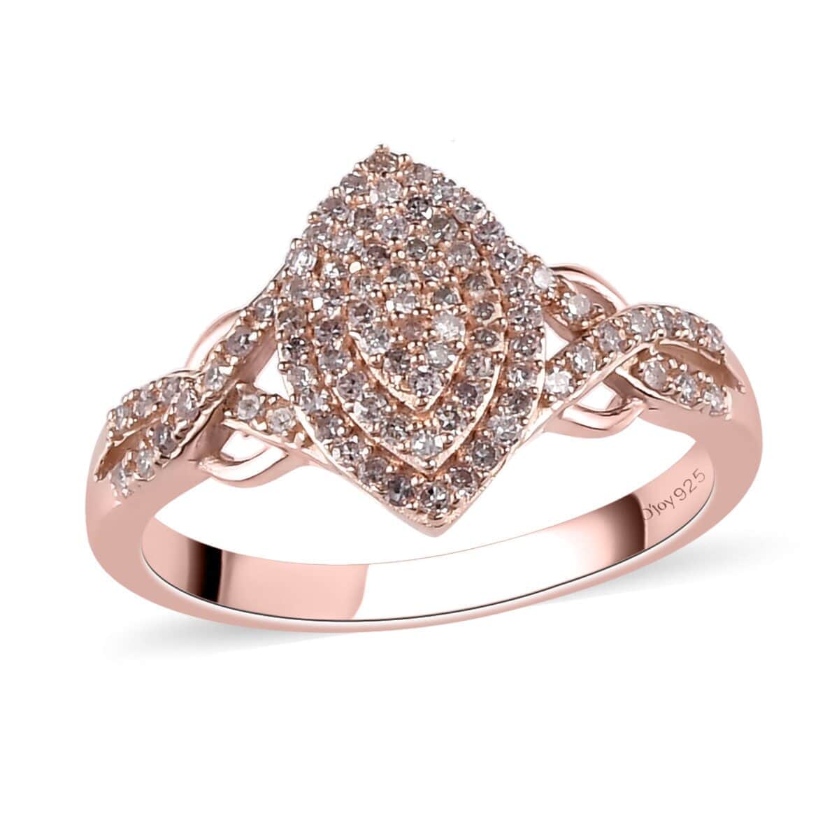Natural Pink Diamond Ring in Vermeil Rose Gold Over Sterling Silver 0.33 ctw image number 0