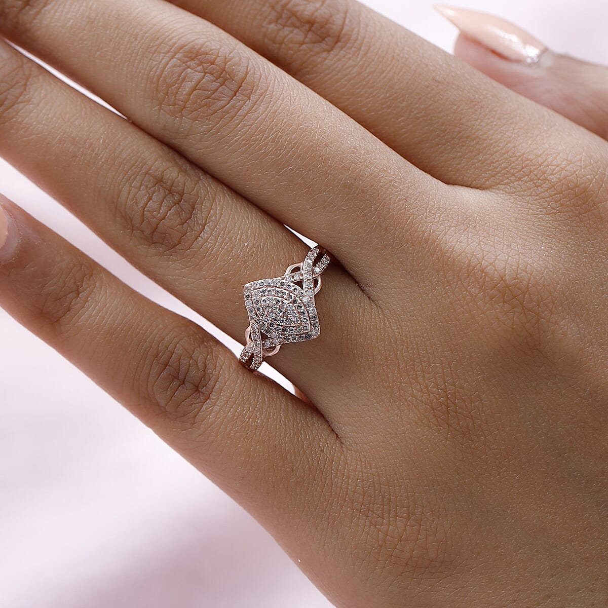 Natural Pink Diamond Ring in Vermeil Rose Gold Over Sterling Silver (Size 8.0) 0.33 ctw image number 2