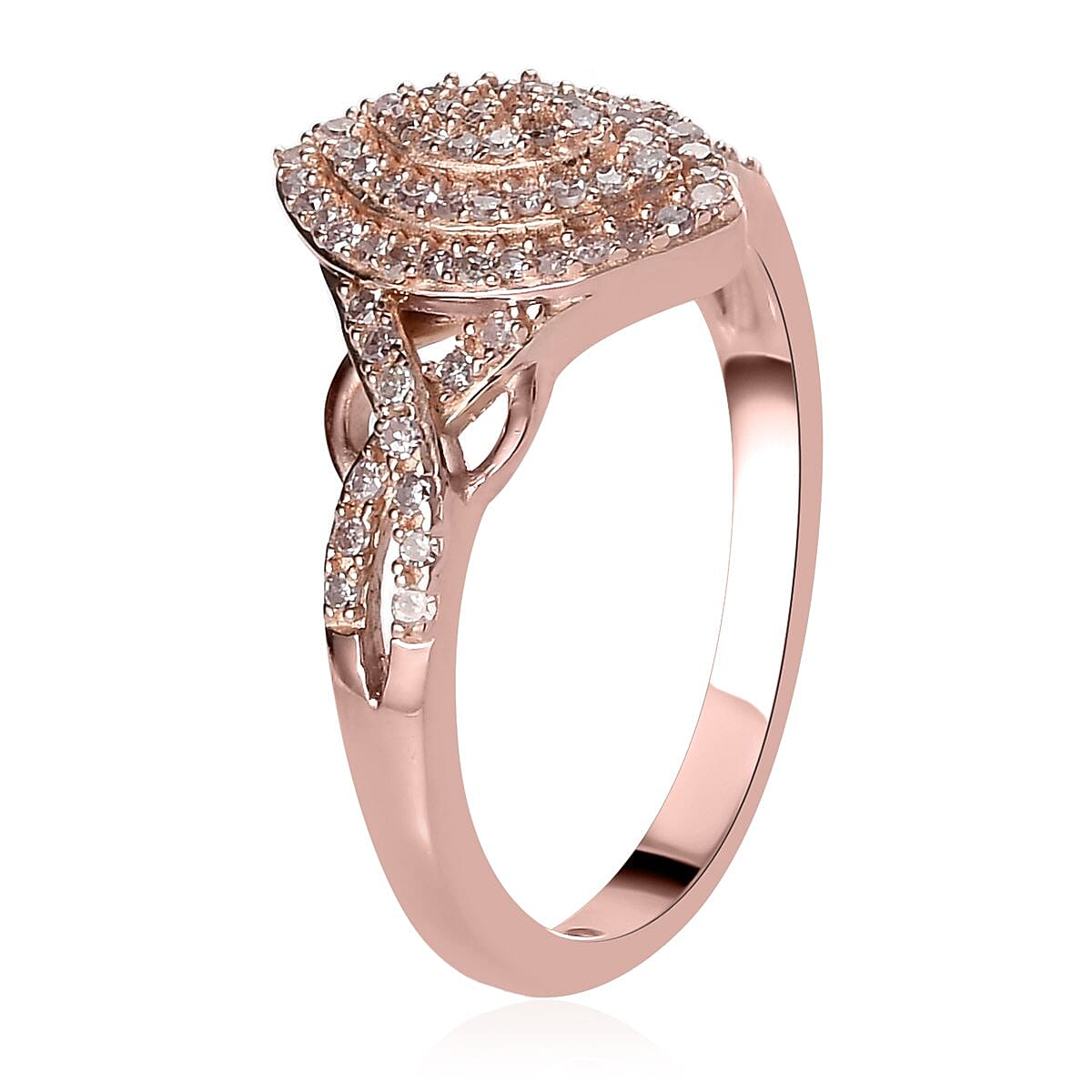 Natural Pink Diamond Ring in Vermeil Rose Gold Over Sterling Silver (Size 8.0) 0.33 ctw image number 3