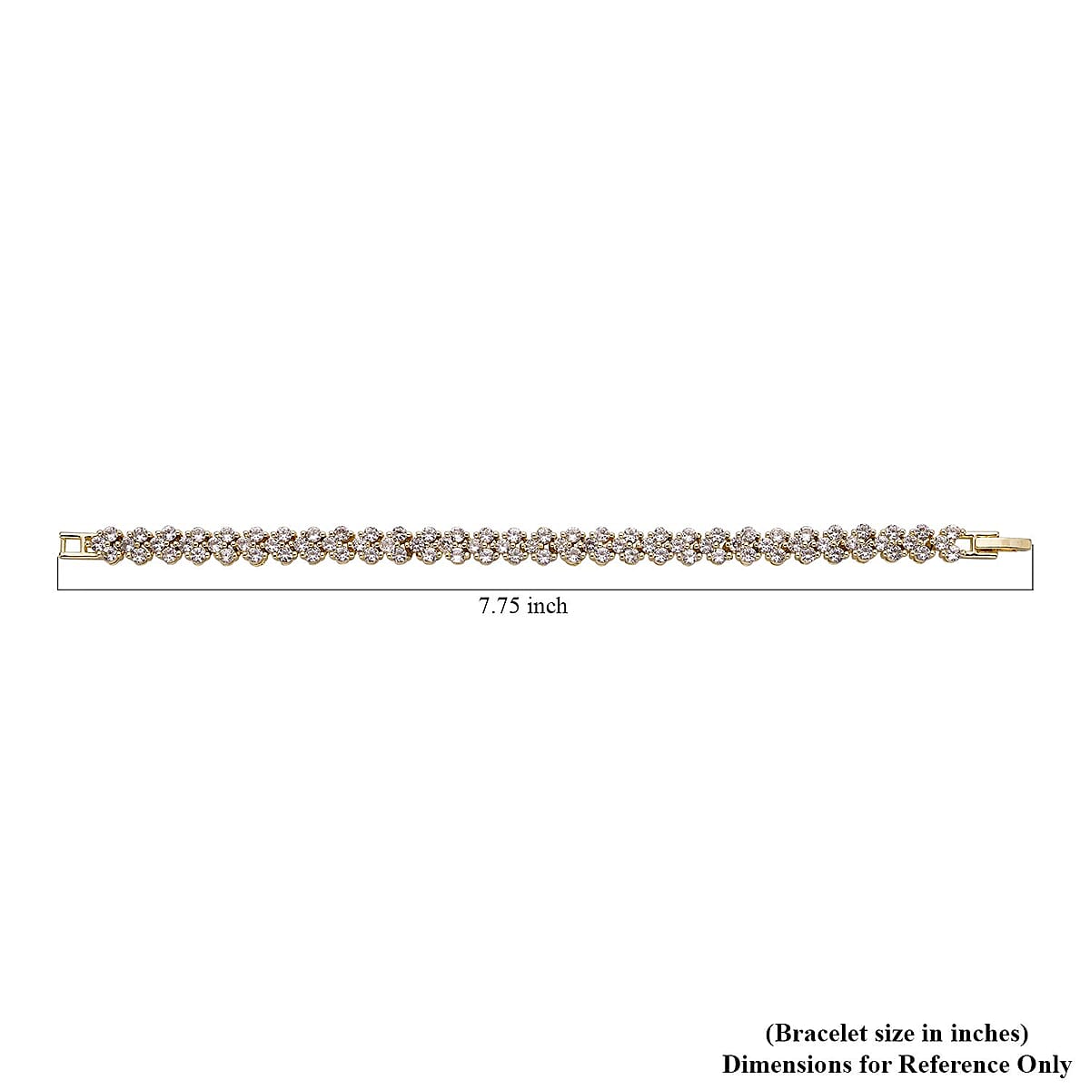 Simulated Diamond Braid Layer Bracelet in Goldtone (6.75 In) image number 3