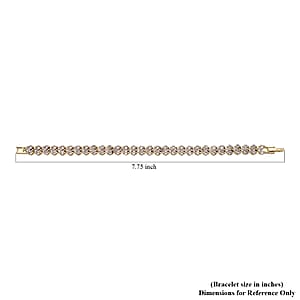 Simulated Diamond Braid Layer Bracelet in Goldtone (6.75 In)