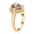 ILIANA 18K Yellow Gold AAA Turkizite and G-H SI Diamond Heart Halo Ring 4.65 Grams 2.45 ctw image number 3
