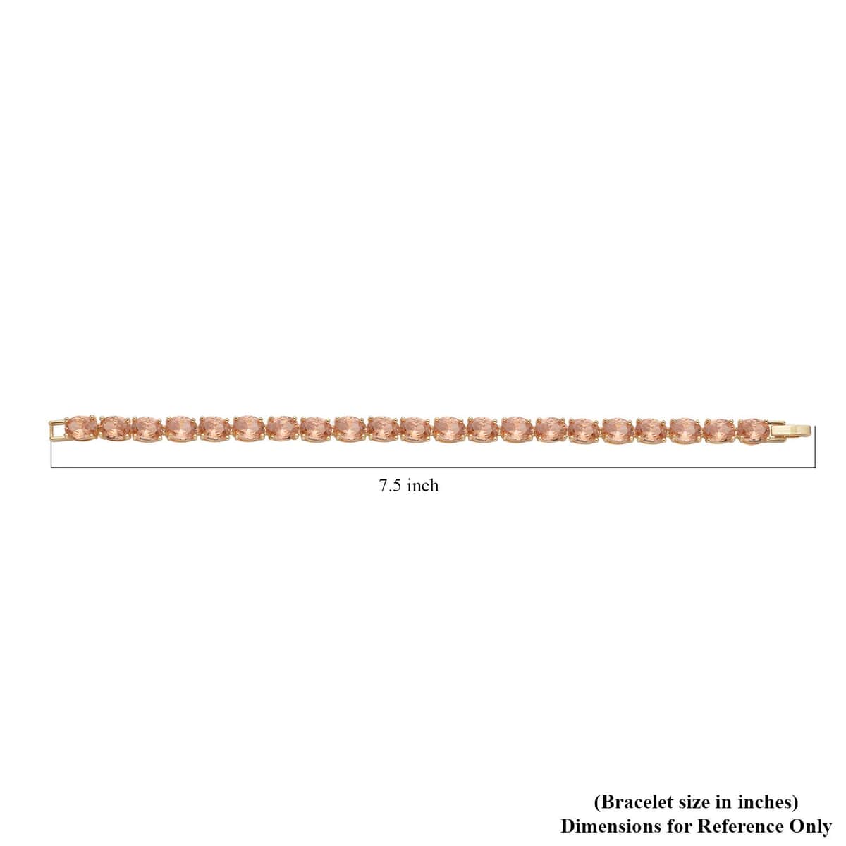 Simulated Champagne Color Diamond Tennis Bracelet in Goldtone (7.50 In) 35.00 ctw image number 3