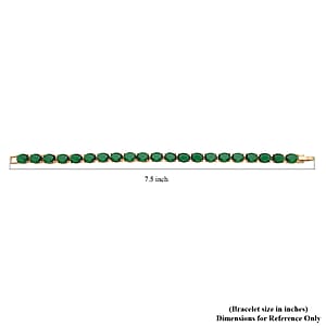 Simulated Emerald Tennis Bracelet in Goldtone (7.50 In) 35.00 ctw
