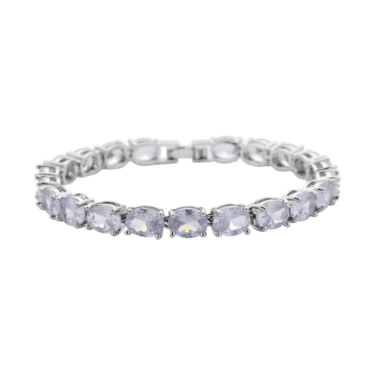 Simulated Diamond Tennis Bracelet in Silvertone (7.50 In) 35.00 ctw image number 0