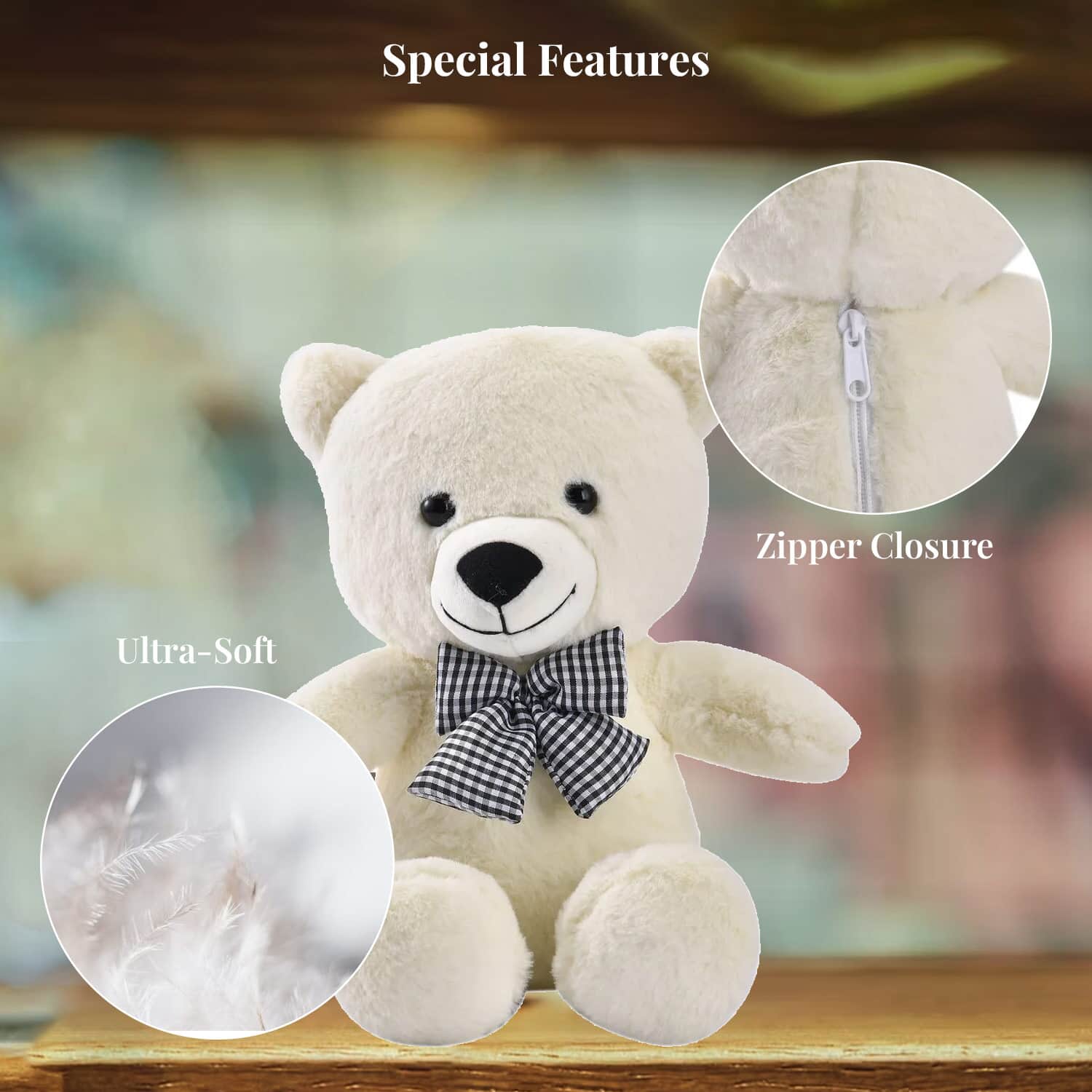 Ultra soft toys teddy store bear spongy white 15 inch