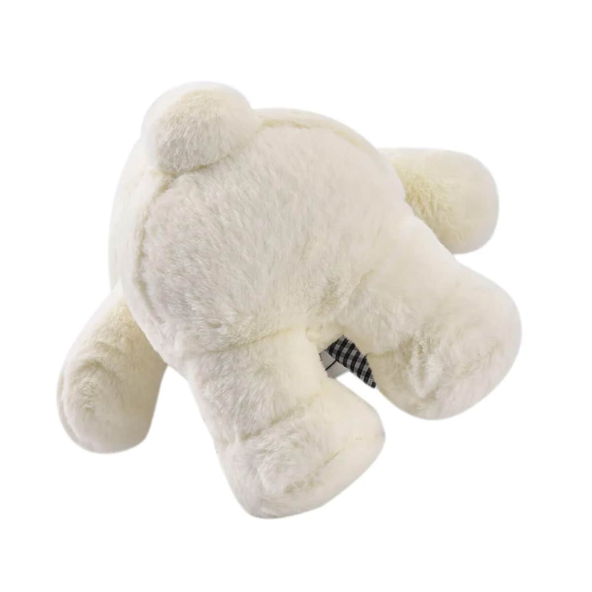Off White Teddy Bear Toy with Zipper Bag (10 In) image number 5
