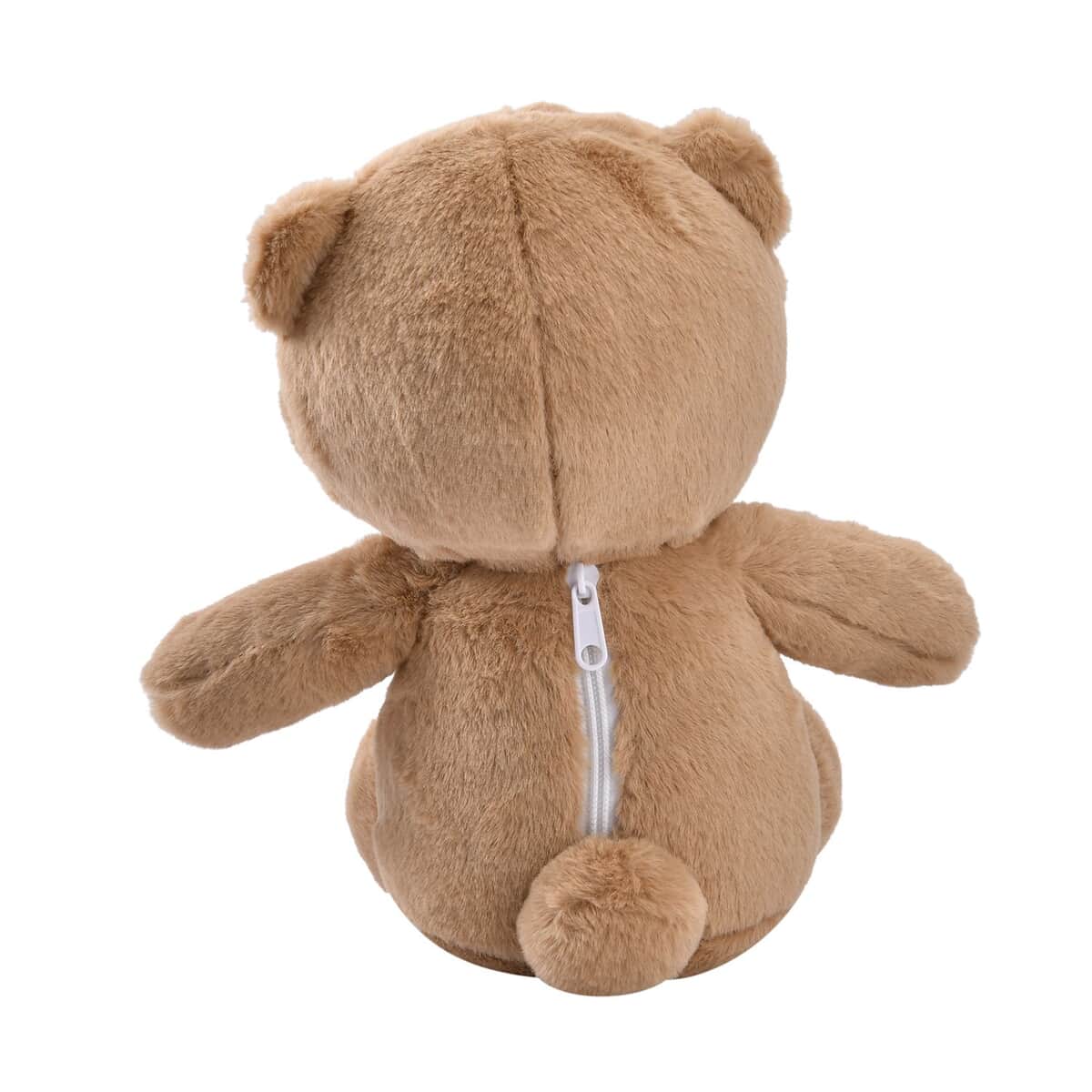 Light Brown Teddy Bear Toy with Zipper Bag , Cute Teddy Bear Bag , Zipper Pouch Bag image number 2