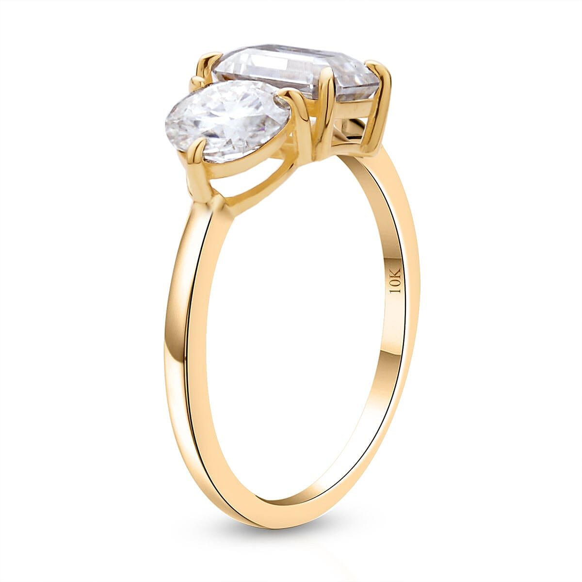 Luxoro Moissanite 2.60 ctw Ring in 10K Yellow Gold (Size 8.0) 2.60 Grams image number 3