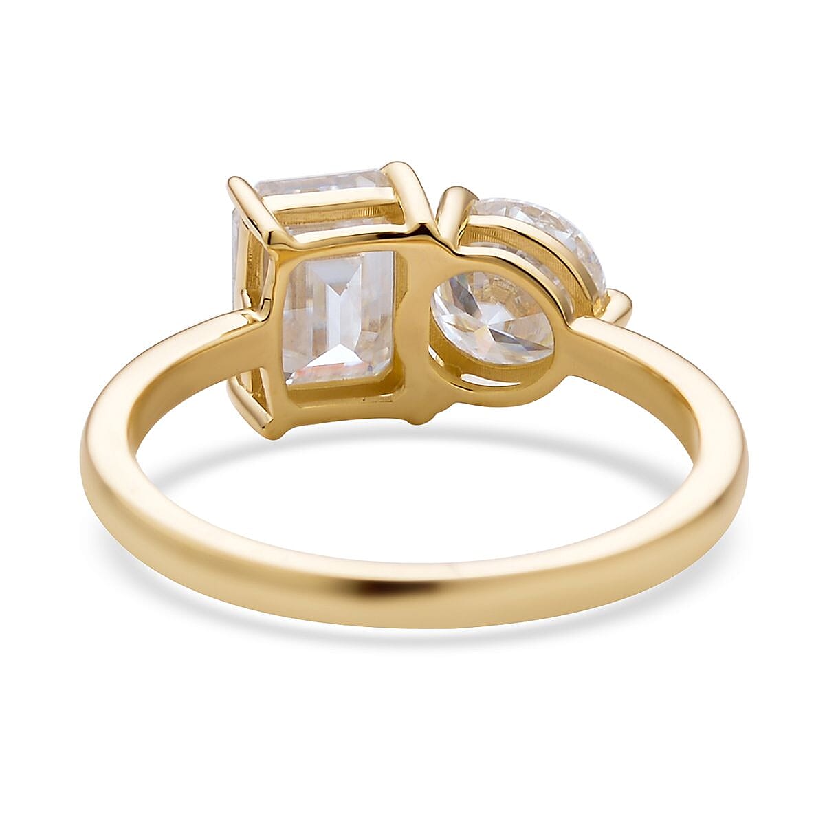 Luxoro Moissanite 2.60 ctw Ring in 10K Yellow Gold (Size 8.0) 2.60 Grams image number 4