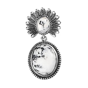 White Buffalo Pendant in Sterling Silver 10.50 ctw