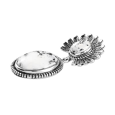 White Buffalo Pendant in Sterling Silver 10.50 ctw