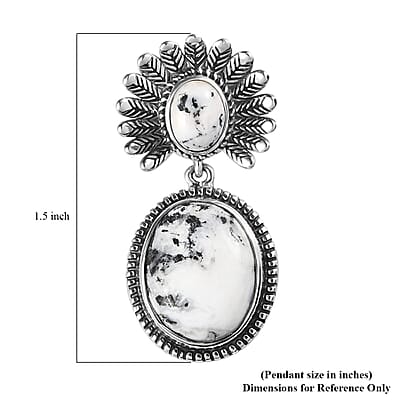 White Buffalo Pendant in Sterling Silver 10.50 ctw