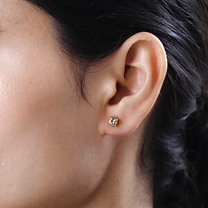 Golden Tanzanite Solitaire Stud Earrings in Vermeil Yellow Gold Over Sterling Silver 1.00 ctw