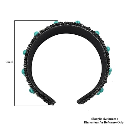 Turquoise Color Glass Seed Beaded Cuff Bracelet
