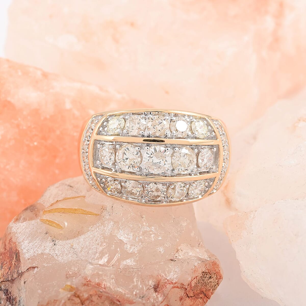 10K Yellow Gold Diamond Men's Ring (Size 10.0) 8.90 Grams 3.00 ctw image number 1