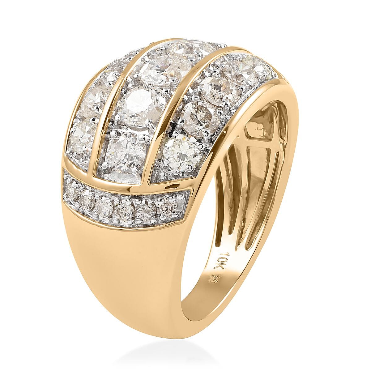 10K Yellow Gold Diamond Men's Ring (Size 10.0) 8.90 Grams 3.00 ctw image number 3