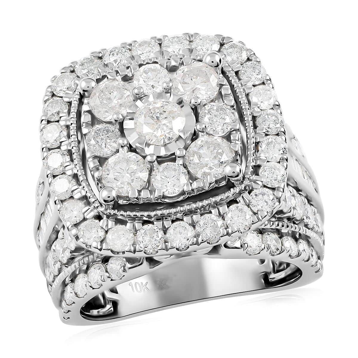10K White Gold Diamond Ring (Size 7.0) 12.8 Grams 4.00 ctw image number 0