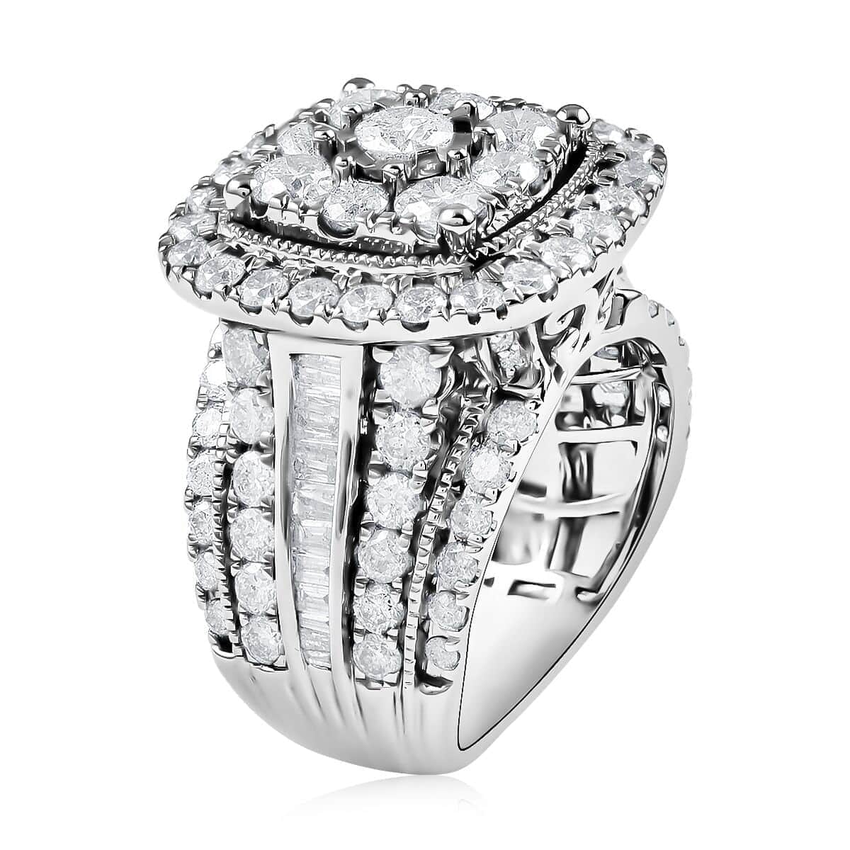 10K White Gold Diamond Ring (Size 7.0) 12.8 Grams 4.00 ctw image number 3