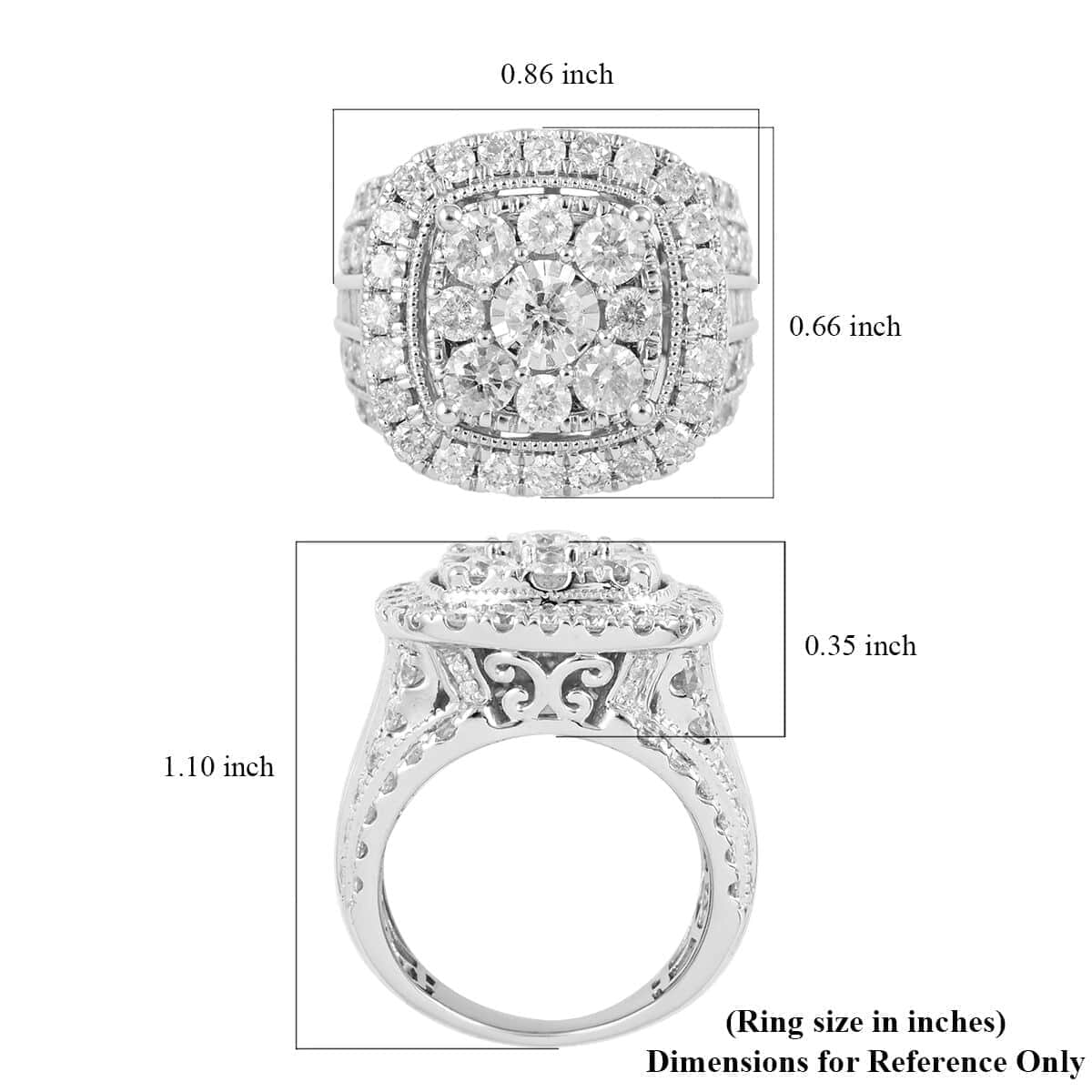 10K White Gold Diamond Ring (Size 7.0) 12.8 Grams 4.00 ctw image number 5