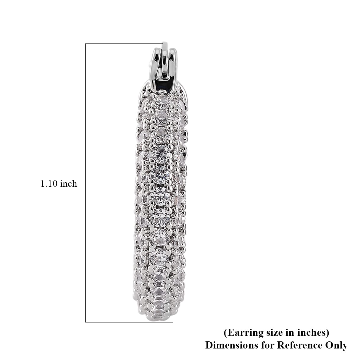 Simulated Diamond Hoop Earrings in Silvertone 3.00 ctw image number 5