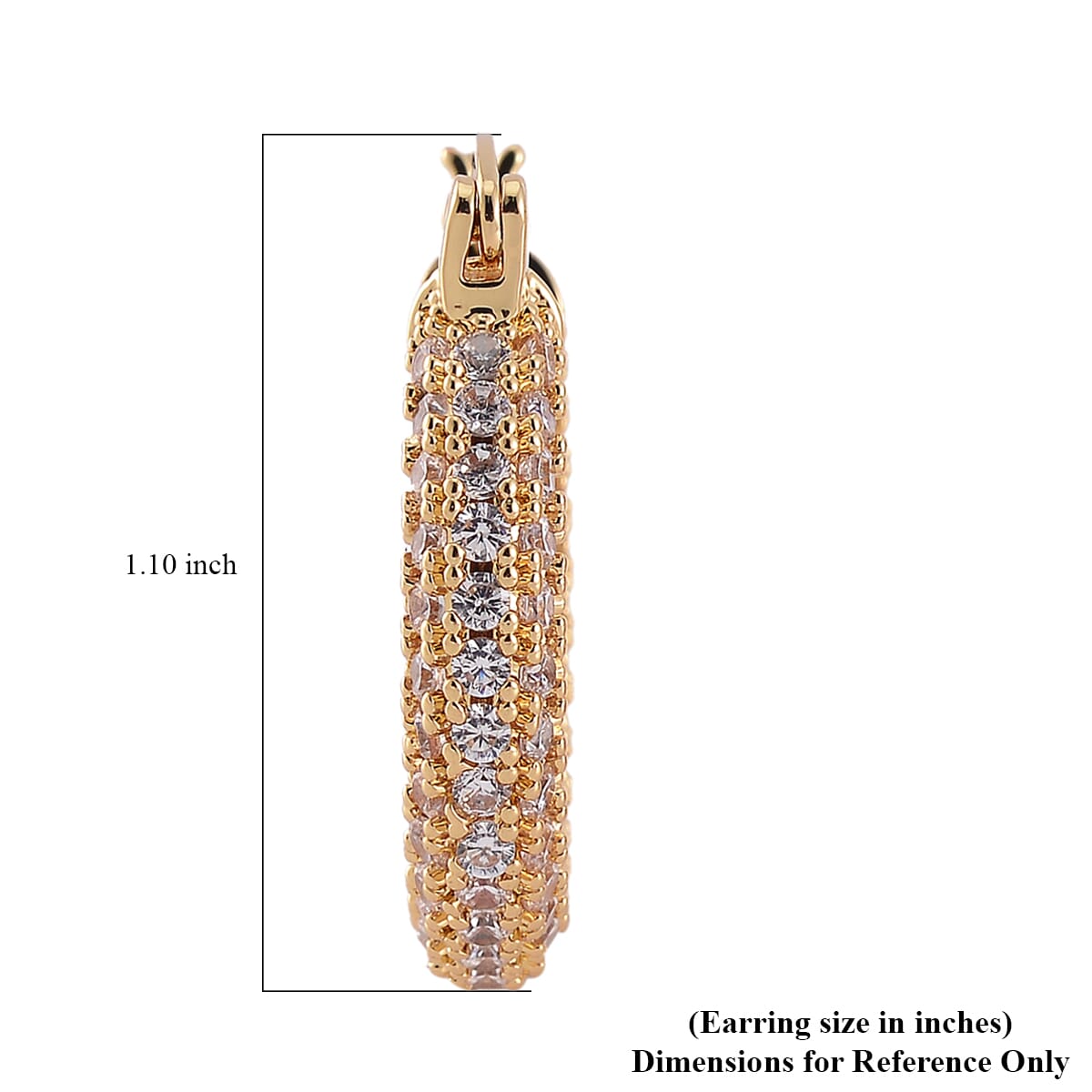 Simulated Diamond 3.00 ctw Hoop Earrings in Goldtone  image number 5