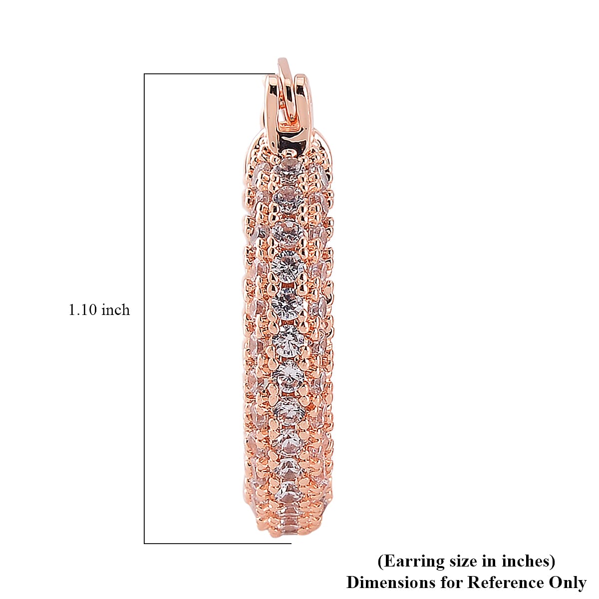 Simulated Diamond 3.00 ctw Hoop Earrings in Rosetone  image number 5