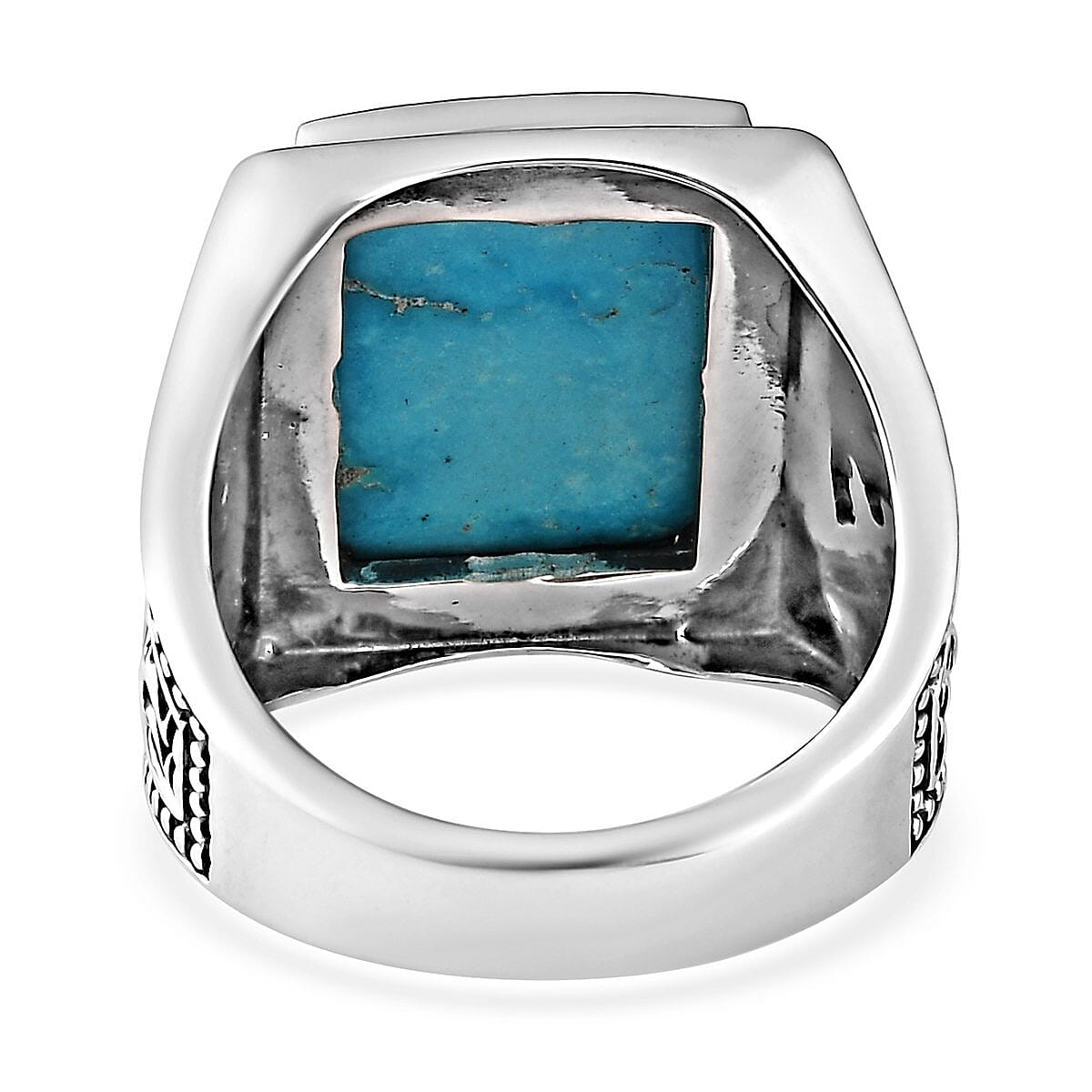 Artisan Crafted South Hill Turquoise Kokopelli Men's Ring in Sterling Silver 10.25 Grams 11.85 ctw image number 4