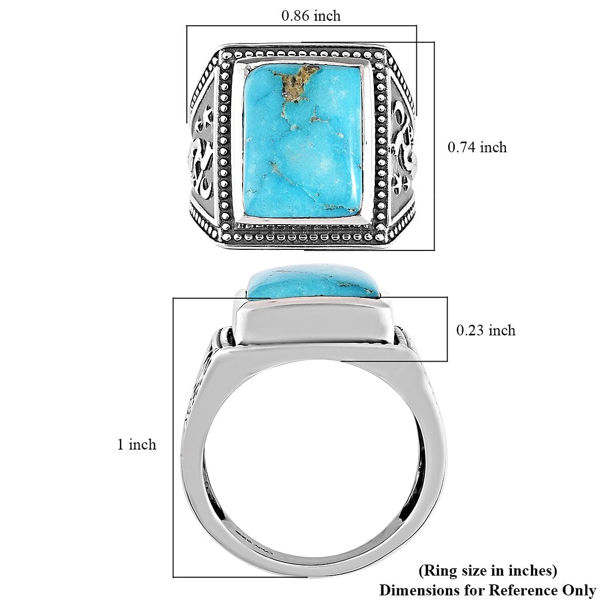 Artisan Crafted South Hill Turquoise Kokopelli Men's Ring in Sterling Silver 10.25 Grams 11.85 ctw image number 5