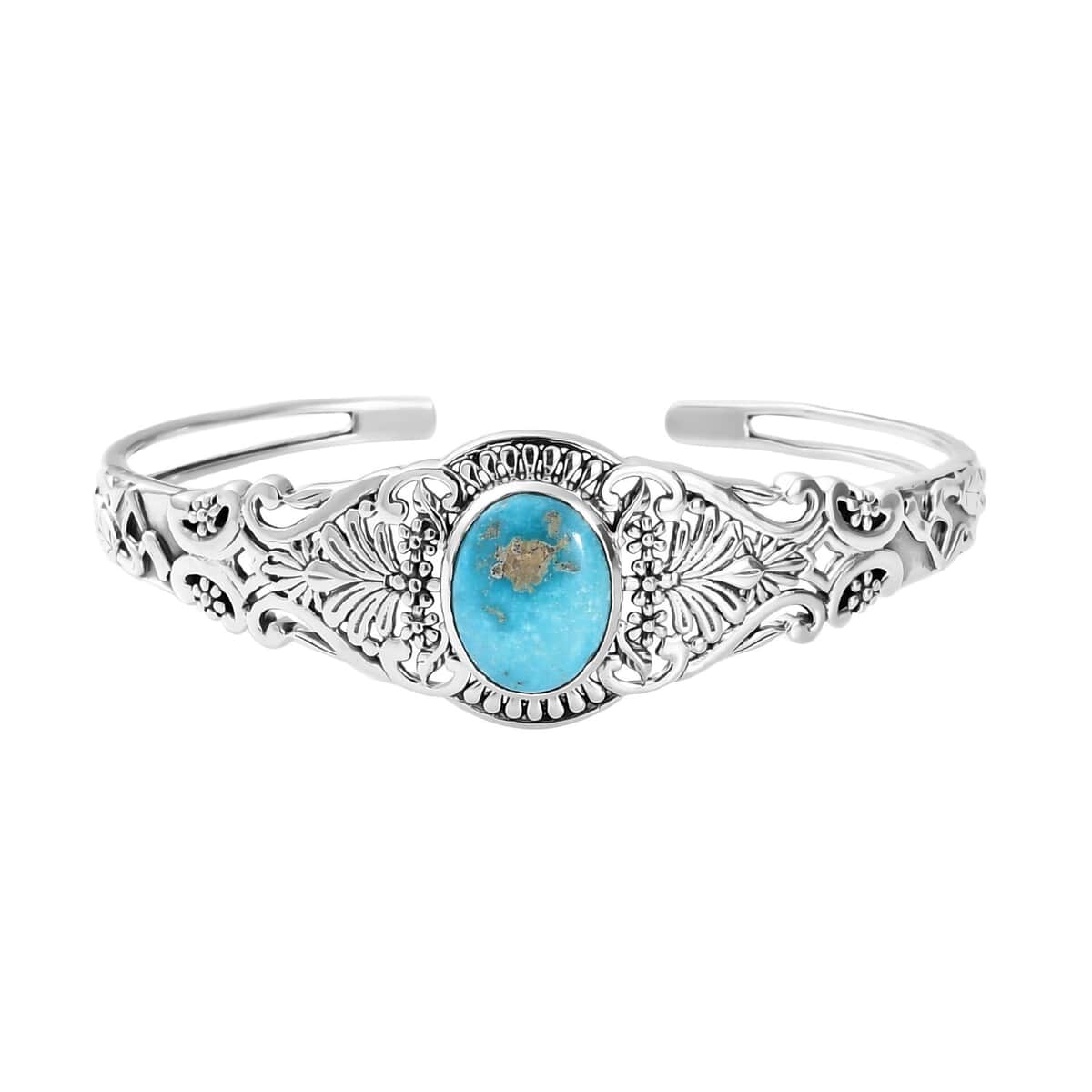 Artisan Crafted South Hill Turquoise 8.90 ctw Cuff Bracelet in Sterling Silver (7.25 In) image number 0