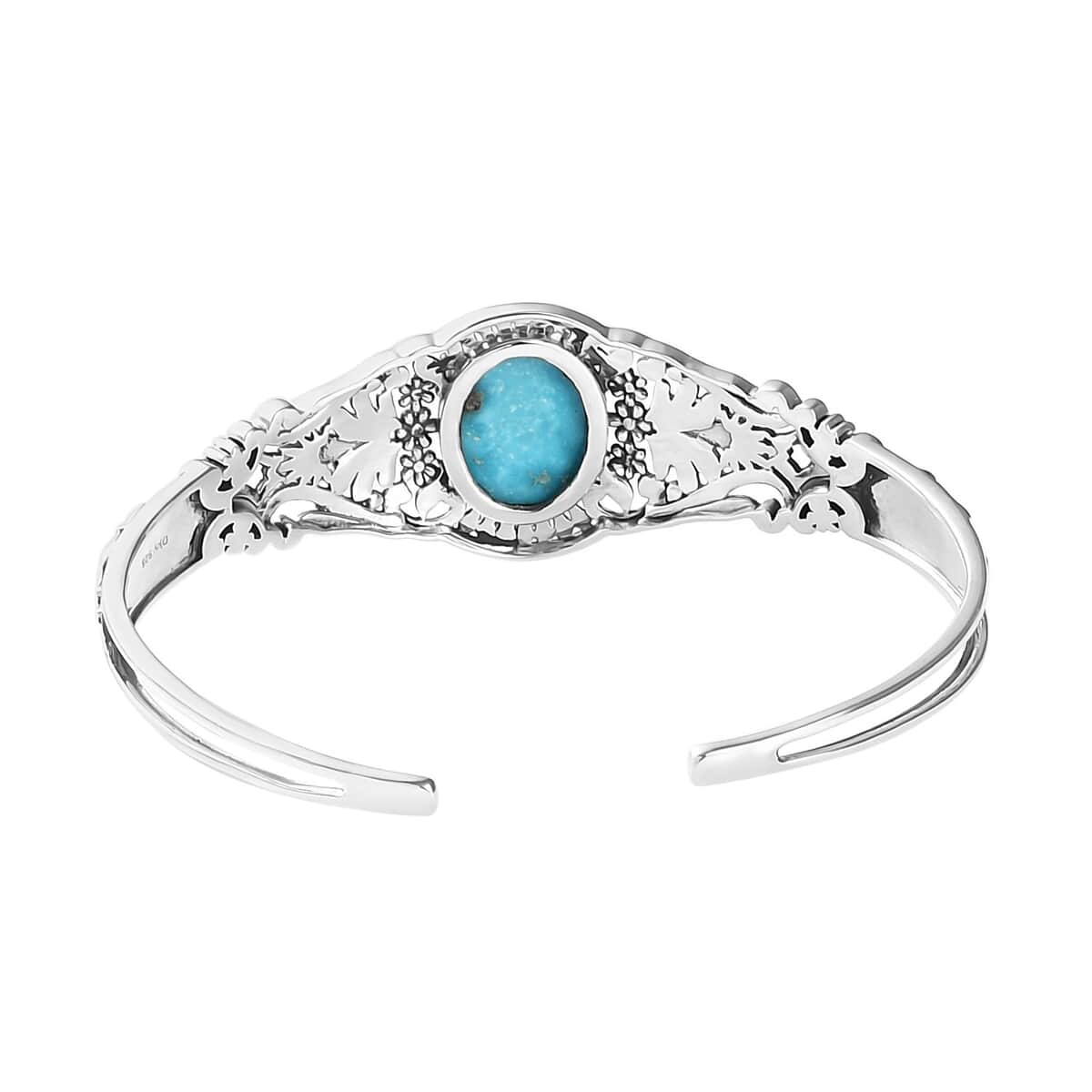 Artisan Crafted South Hill Turquoise 8.90 ctw Cuff Bracelet in Sterling Silver (7.25 In) image number 4