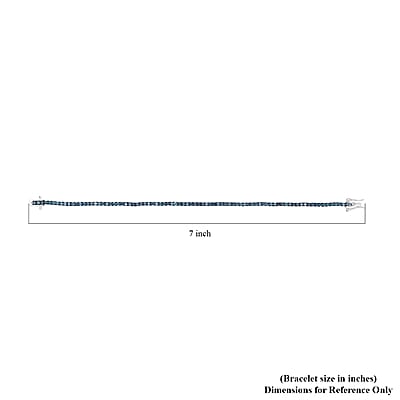 Blue Diamond Tennis Bracelet in Platinum Over Sterling Silver (7.25 In) 3.00 ctw