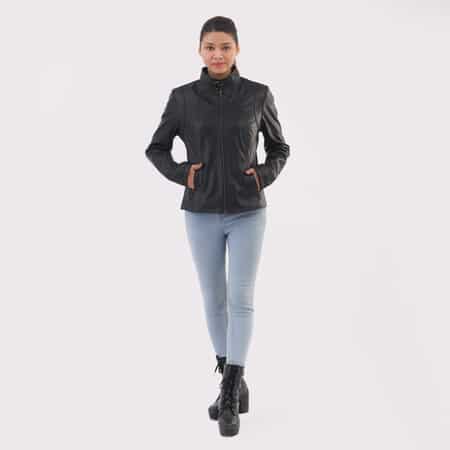 Black Genuine Leather Jacket - M image number 0