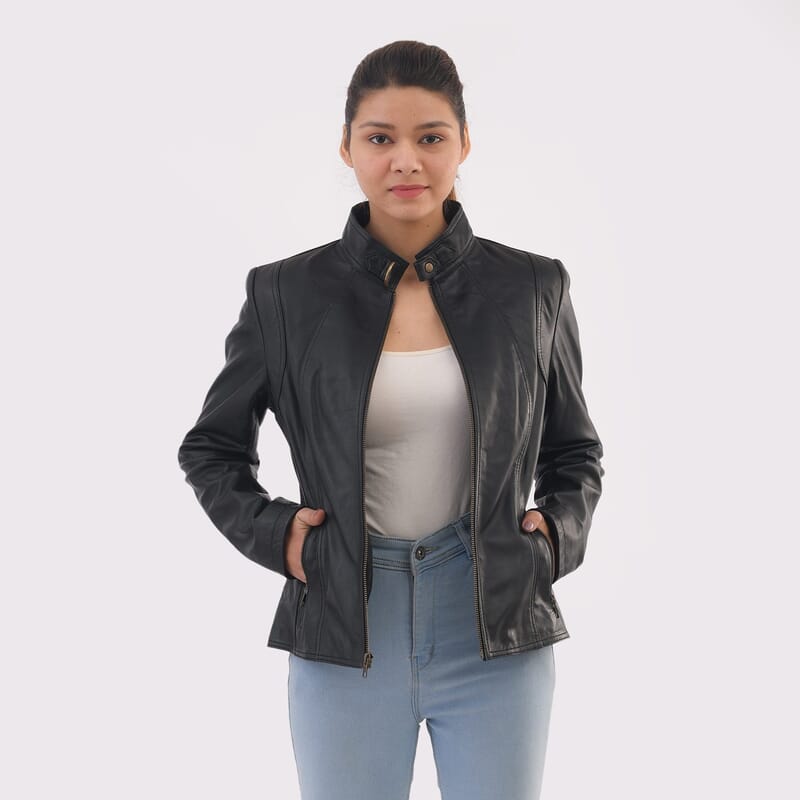 Brown Genuine Leather Jacket - M