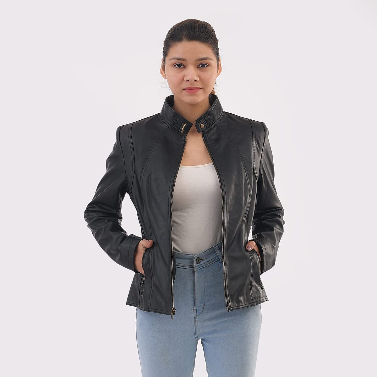 Black Genuine Leather Jacket - XXL image number 3