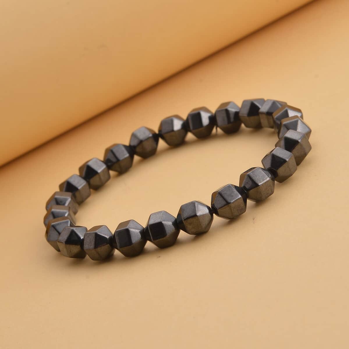 Hematite Fancy Beaded Stretch Bracelet 155.00 ctw image number 1