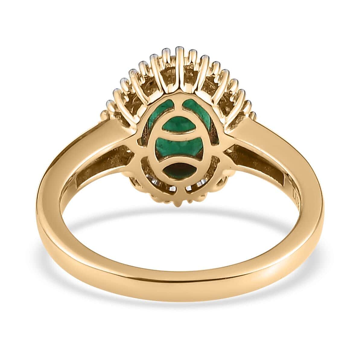 Luxoro 10K Yellow Gold AAA Brazilian Emerald and G-H, I2 Diamond Ring (Size 7.0) 1.50 ctw
