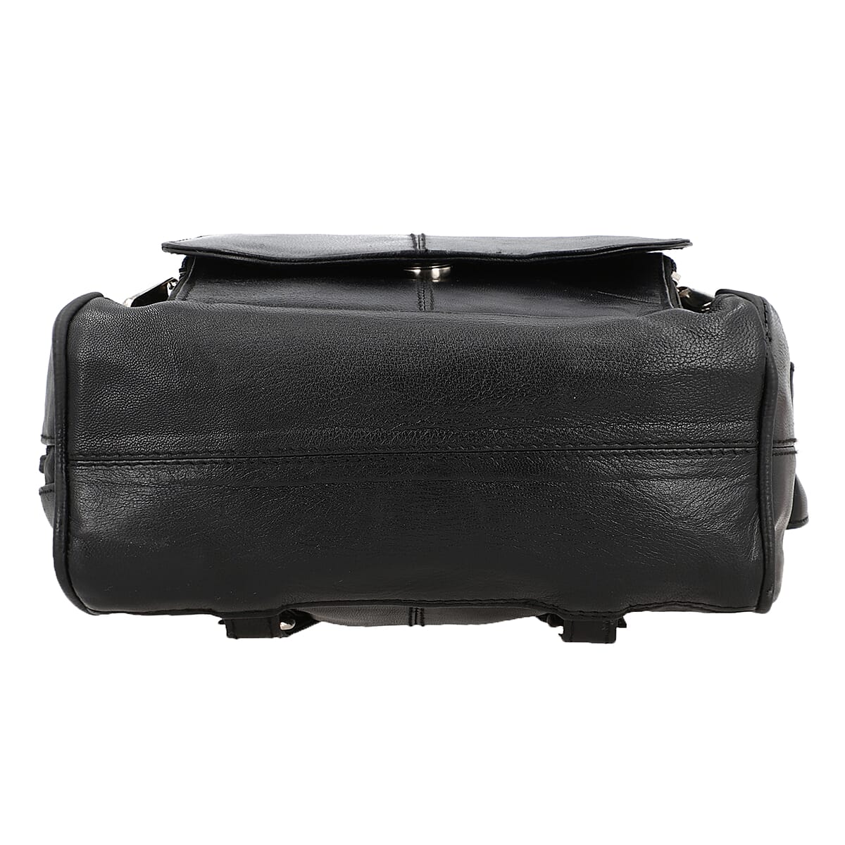 Black Genuine Leather Backpack Bag image number 5