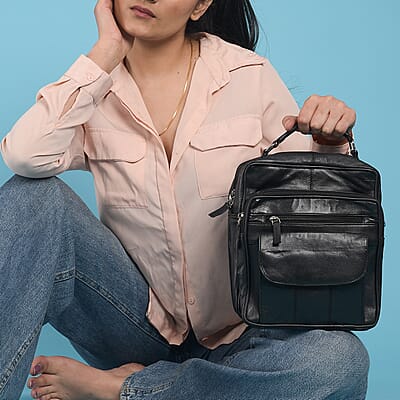 Black Genuine Leather Backpack Bag
