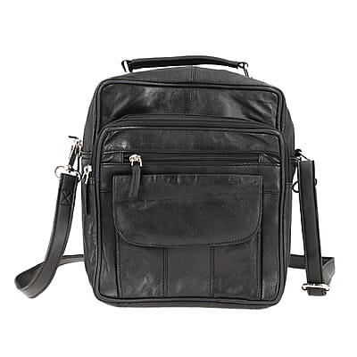 Black Genuine Leather Backpack Bag