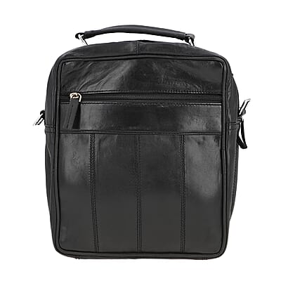 Black Genuine Leather Backpack Bag