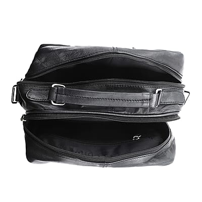 Black Genuine Leather Backpack Bag
