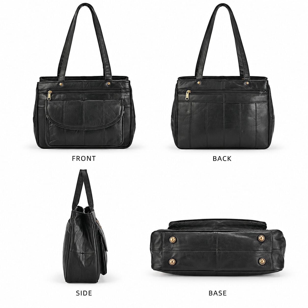 La Marey Black Genuine Leather Shoulder Bag