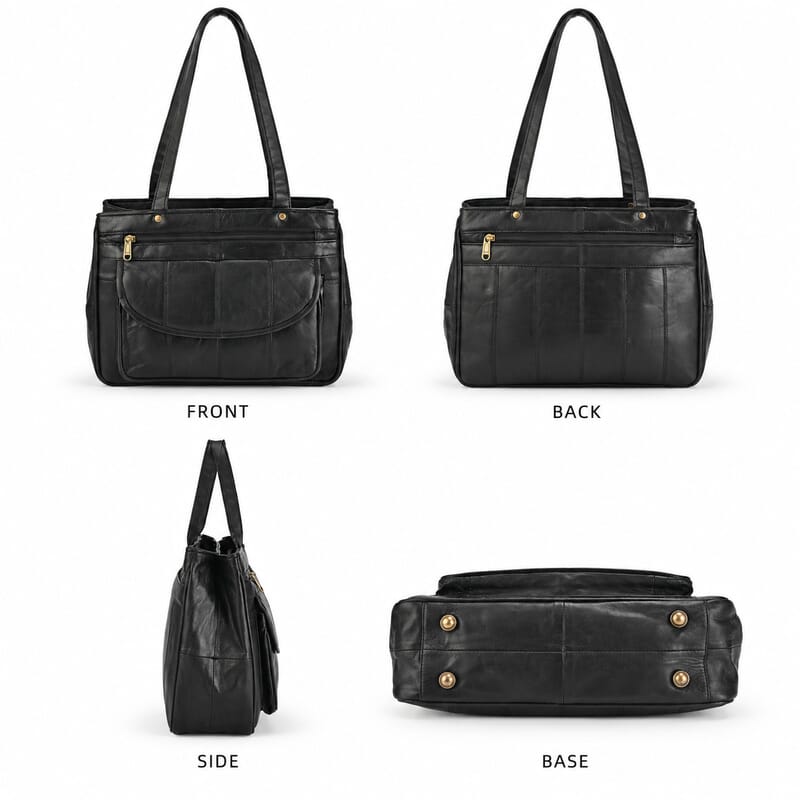 La Marey Black Genuine Leather Shoulder Bag