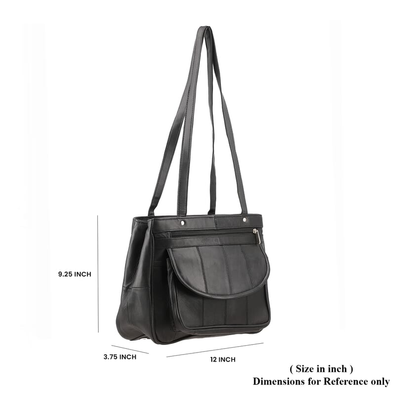 La Marey Black Genuine Leather Shoulder Bag