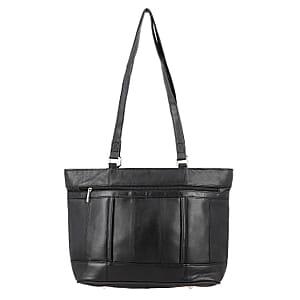 Black Genuine Leather Tote Bag