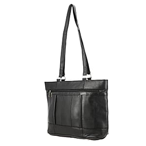La Marey Black Genuine Leather Tote Bag