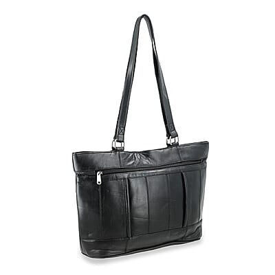 La Marey Black Genuine Leather Tote Bag