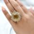 Dahlia Cut Premium Brazilian Citrine Floral Ring in Vermeil Yellow Gold and Platinum Over Sterling Silver (Size 10.0) 8.80 Grams 18.20 ctw image number 2