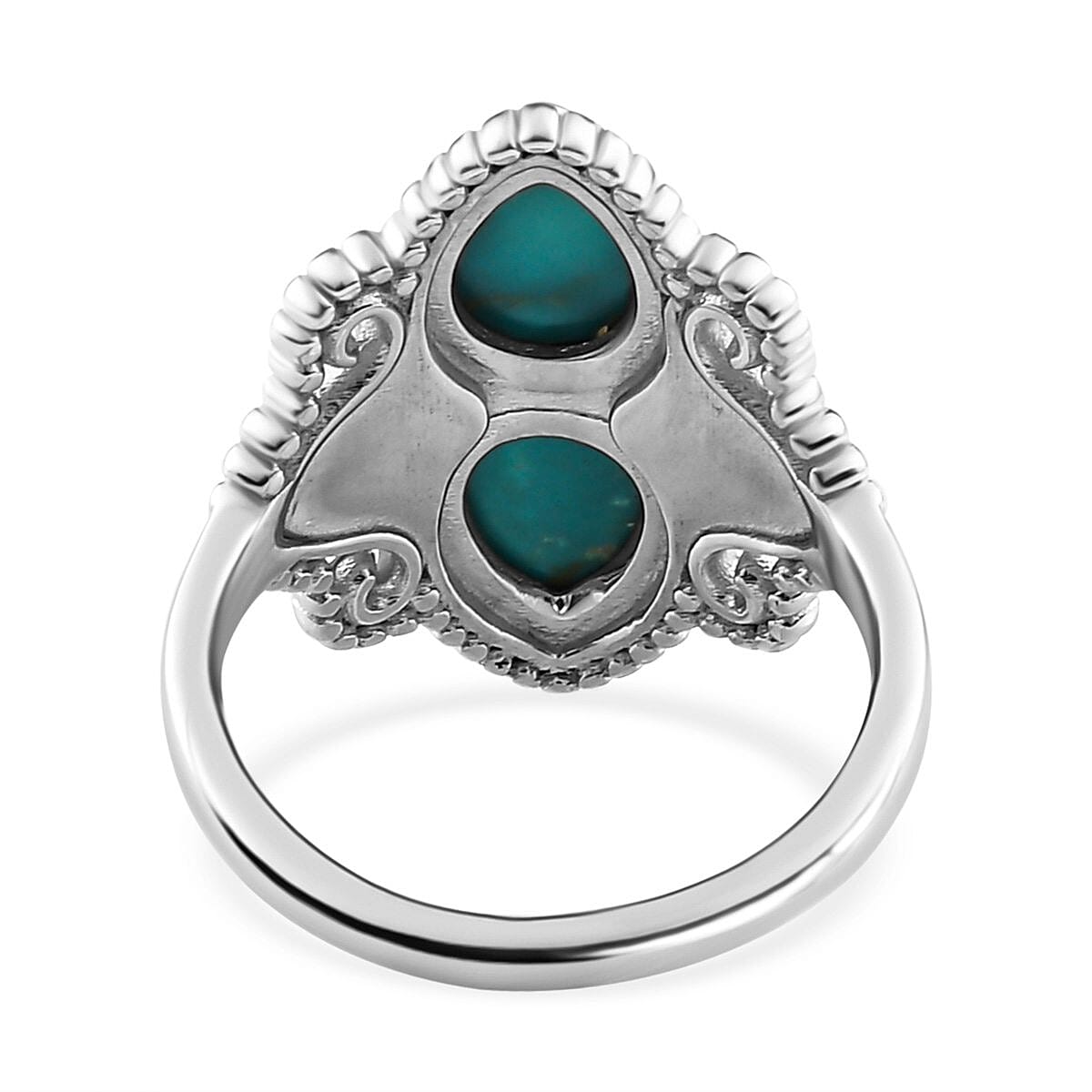 Sierra Nevada Turquoise 2.20 ctw Fancy Ring in Platinum Over Sterling Silver (Size 9.0)